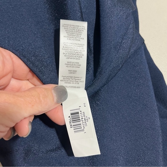 Dress The Population Estella Dress Leg  Slit Size Medium Blue Sweetheart Neck - Picture 8 of 9